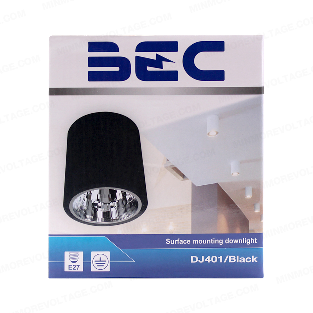 โคมไฟดาวน์ไลท์ติดลอยแบบกลม ขนาด 4 นิ้ว ขั้วE27 รุ่น DJ-401 ยี่ห้อ BEC (มีสองสี ขาว-ดำ)
