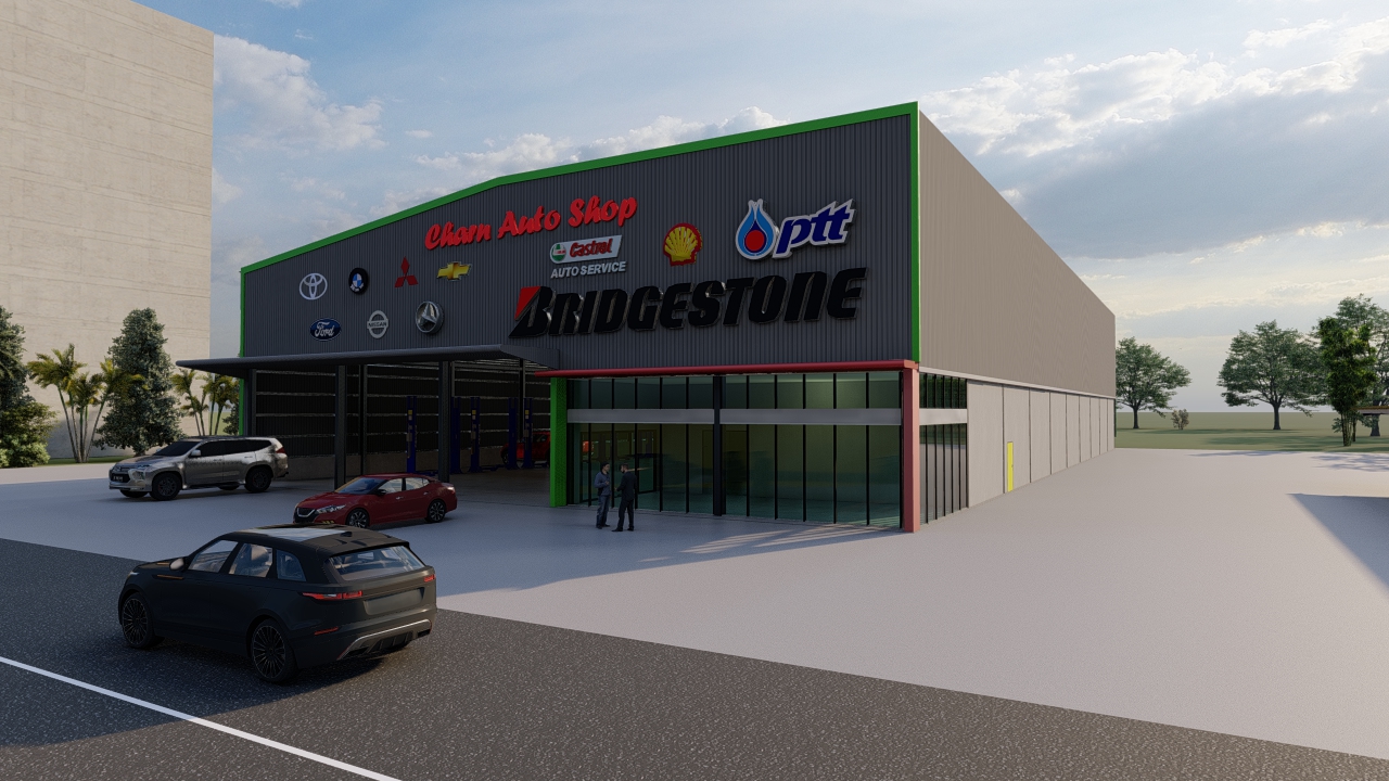 แบบศูนย์บริการรถยนต์แจกฟรี