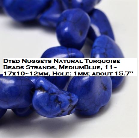 ลูกปัดหินเทอร์คว้อย สีน้ำเงิน ขนาด 11~17x10~12mm, รู 1mm 1 เส้น ยาว 15.7 นิ้ว x 5 เส้น พรีออเดอร์ 5-15 วัน