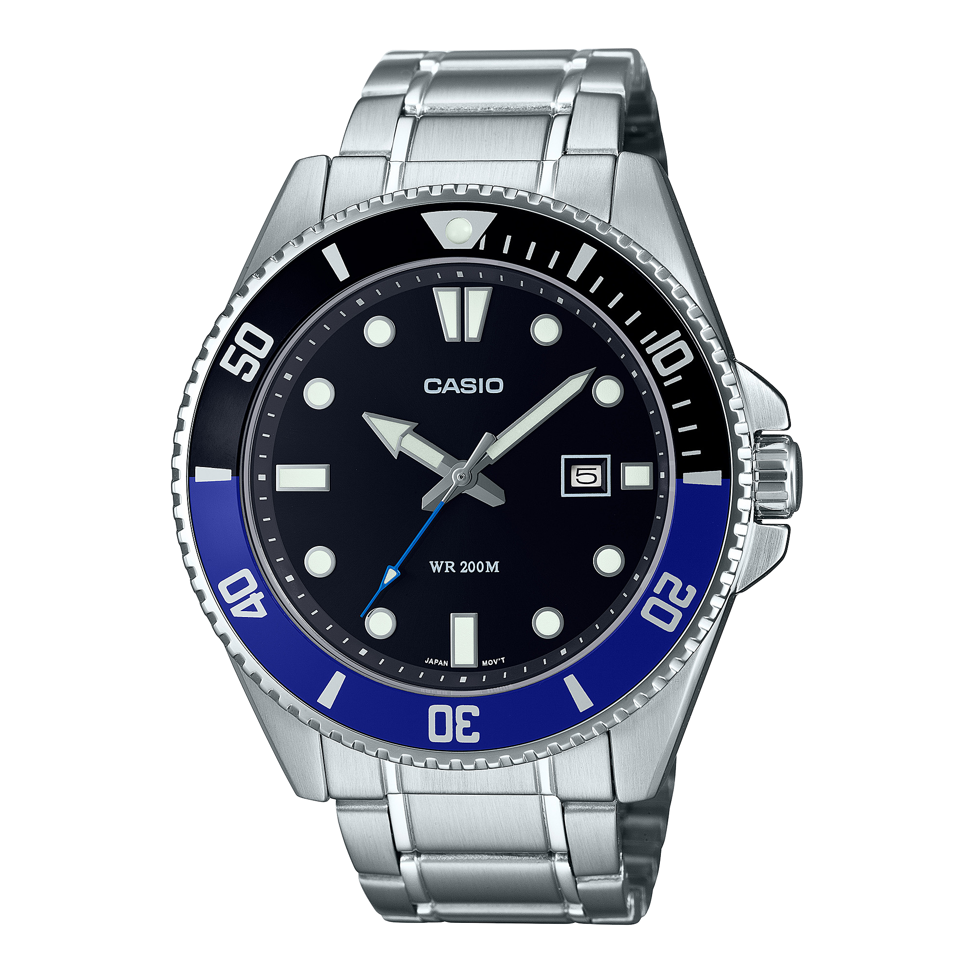 CASIO รุ่น MDV-107D-1A2VDF สีดำ น้ำเงิน สินค้าของเเท้ รับประกันศูนย์ CMG