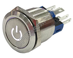 GQ22-11DT-DZ สวิทช์เหล็ก Metal Switch กดติด-กดดับ 220V สีขาว White สวิทช์โรงงาน สวิทช์ไฟโชว์ สวิทช์เหล็ก สวิทช์ปุ่มโลหะ สวิทช์เหล็กมีไฟ สัญลักณ์ กดติด-กดดับ ขนาด 22 mm สวิทช์มีไฟสัญลักณ์ สวิทช์เหล็กปุ่มกดโลหะ สวิทช์เหล็ก สวิทช์โลหะ กดติด-กดดับ Metal Switc