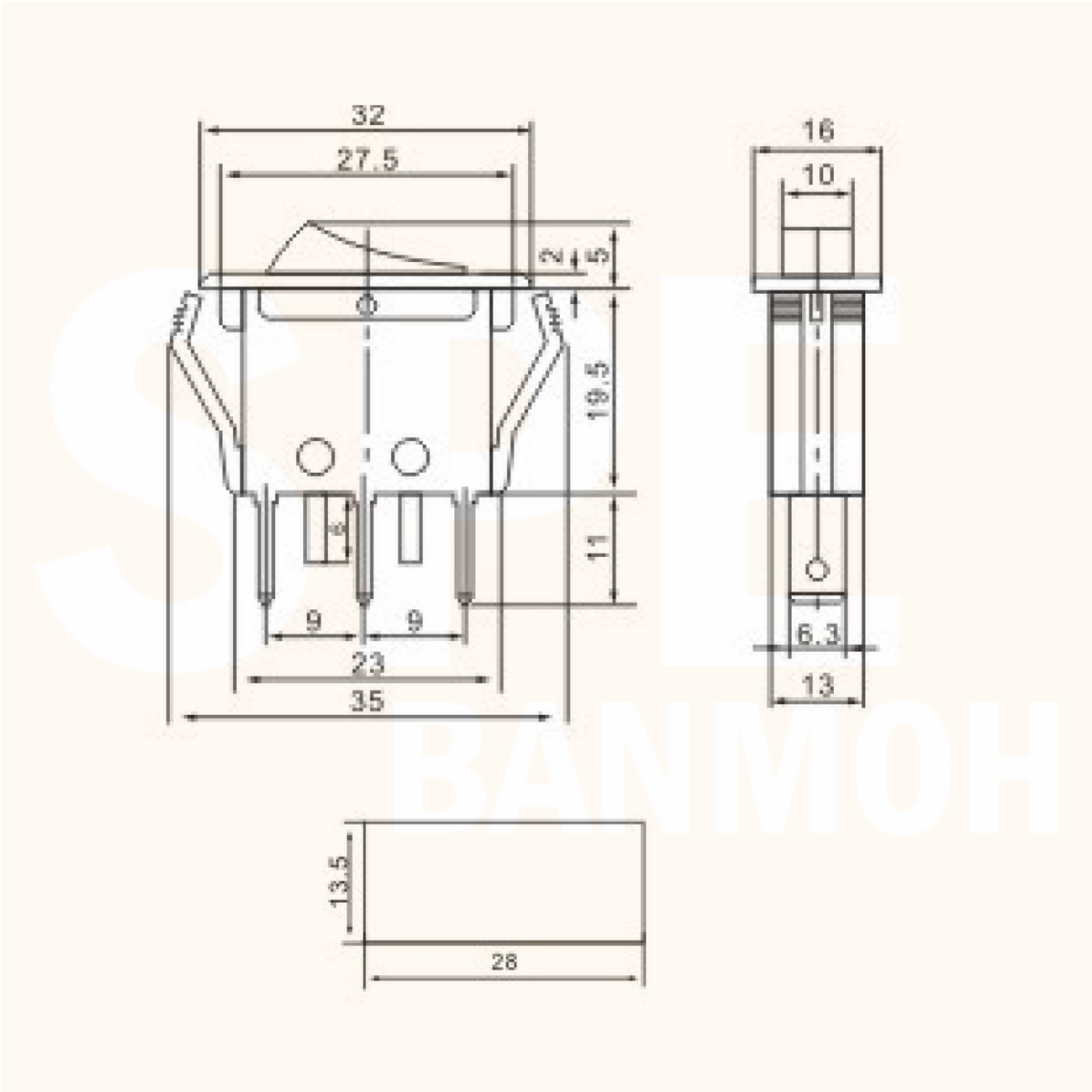 [ 3 ชิ้น ] KCD3-101EN สวิทช์กระดก KCD3 บาง ไฟจุด 3ขา มีไฟ ON-OFF KCD3 101EN 15A 250V สวิทช์ กระดก KCD3 บาง ไฟ LED จุด 3 ขา ON OFF เปิด ปิด 3Pin OFF ON สวิทกระดก KCD3 Rocker switch LED Lamp สวิท กระดก สวิทช์เปิดปิด ไฟจุด สวิทไฟจุด LED