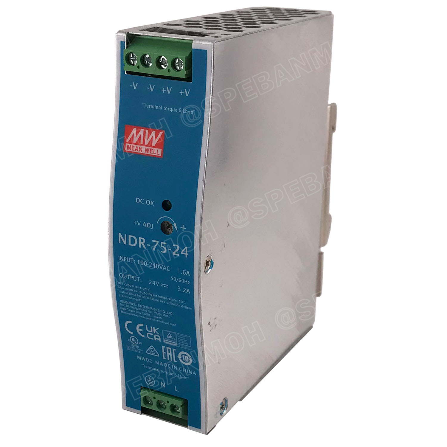 [ 1เครื่อง ] NDR-75-24 พาวเวอร์ซัพพลาย 24V 3.2A MEAN WELL 75W NDR Single Output Industrial DIN RAIL สวิทชชิ่ง ยึดรางปีกนก INPUT 100-240VAC OUTPUT 24VDC สวิทชิ่ง เมนเวล 24โวตท์ สำหรับ DIN Rail มีนเวล บอร์ดแปลงไฟ หม้อแปลงไฟ AC to DC