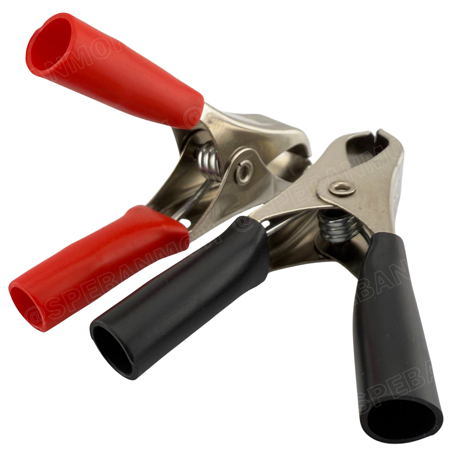 [ 1ชุด/ดำ1แดง1 ] AL-003 ปากคีบ ยาว 2นิ้ว 15A ปากคีบเหล็ก ชุบสารกันสนิม ดำ-แดง ปากคีบแบตเตอรี่ ดำแดง คีมคีบแบต ขนาดเล็ก 4นิ้ว Alligator Clip เข้าสายแบบบีบ ปากคีบจระเข้ ปากคีบแบตเตอรี่ ปากคีบขั้วแบต ปากคีบดำแดง คีมหนีบขั้วแบต