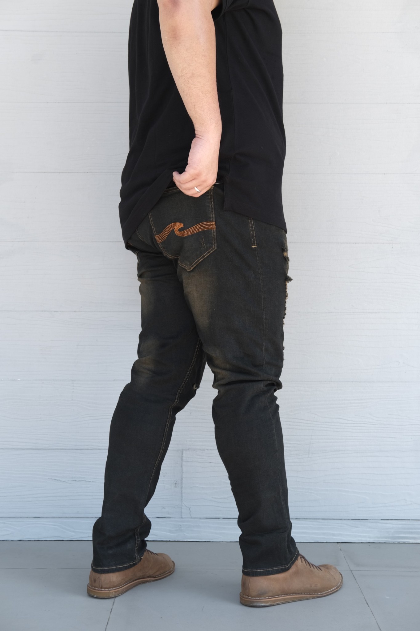 กางเกงยีนส์ ไซส์ใหญ่ ยีนส์เดฟ ผ้ายืด สียีนส์ดำสนิม กางเกงคนอ้วน ผู้ชายอ้วน 40-54" #232 #732