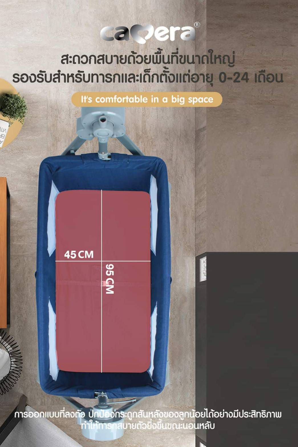 CAMERA เปลไกวไฟฟ้ารุ่นใหม่ล่าสุด CADDY-M GREY