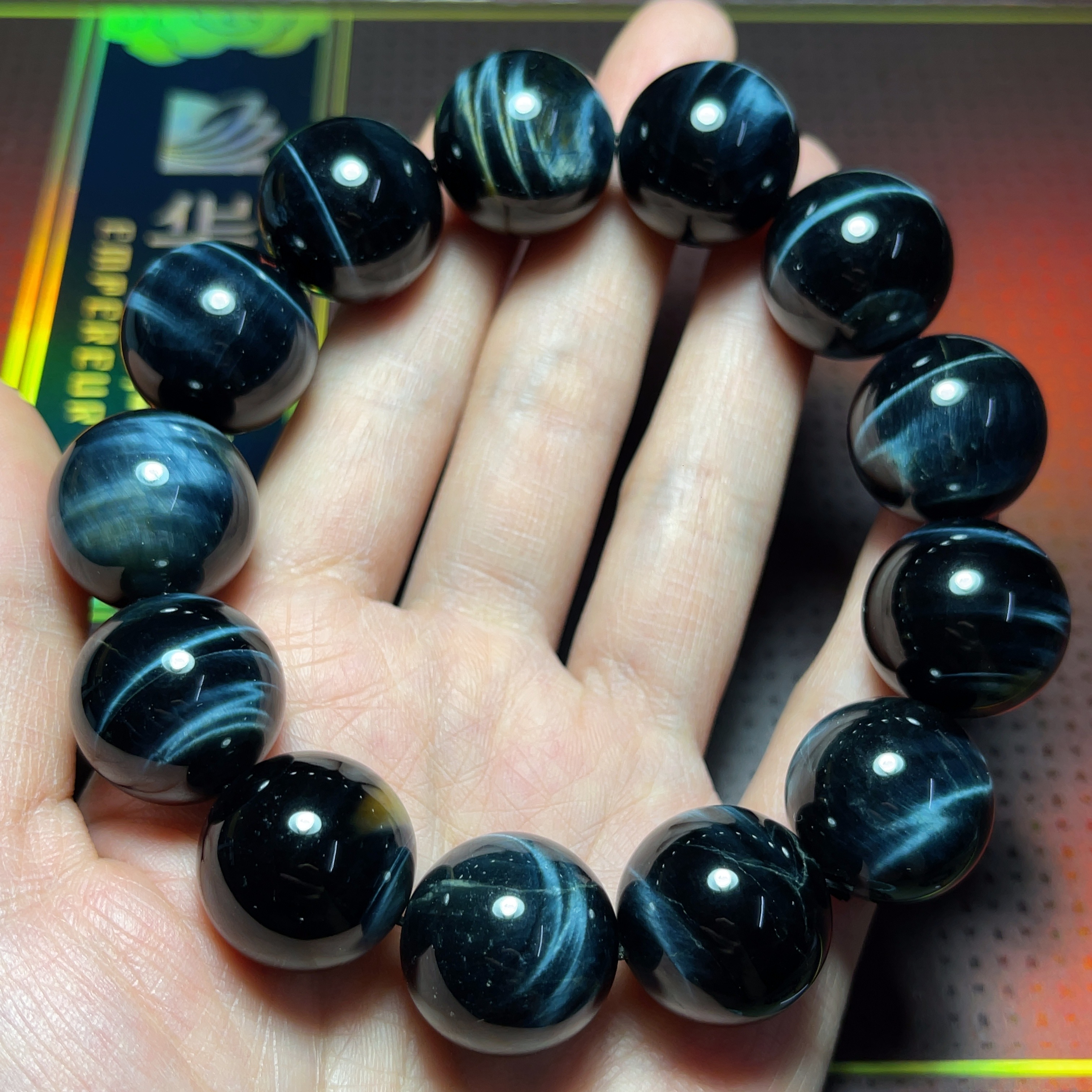 บลูไทเกอร์อายส์ 18 มิล หินตาเสือสีฟ้า (Super Premium)