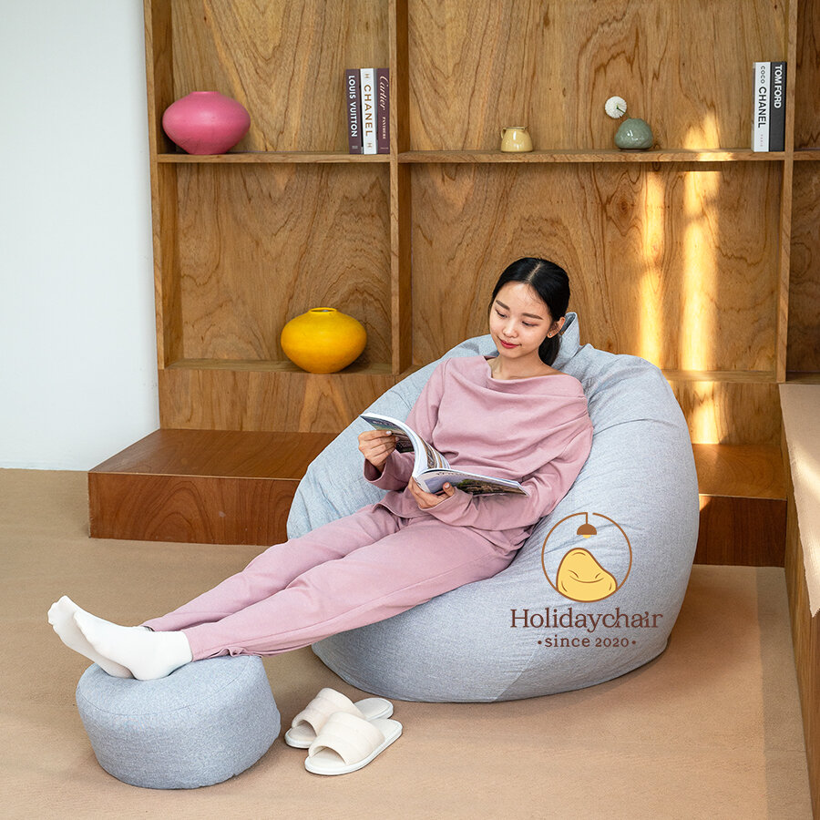 บีนแบค เก้าอี้เม็ดโฟม ทรงหยดน้ำ bean bag เก้าอี้บีนแบ็ก เบาะนั่งเม็ดโฟม เก้าอี้มินิมอล เก้าอี้นั่งเล่น เบาะนั่งเล่น บีนแบ็ก โซฟาบีนแบค โซฟานั่งพื้น (ไม่รวมที่วางเท้า) รุ่น HCS-001