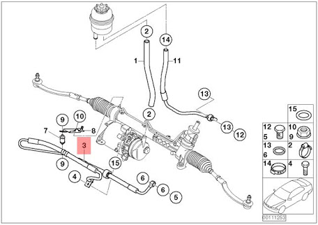 ท่อน้ำมันเพาเวอร์แรงดัน MINI COOPER R50, R52, R53 (32416781786) /แท้