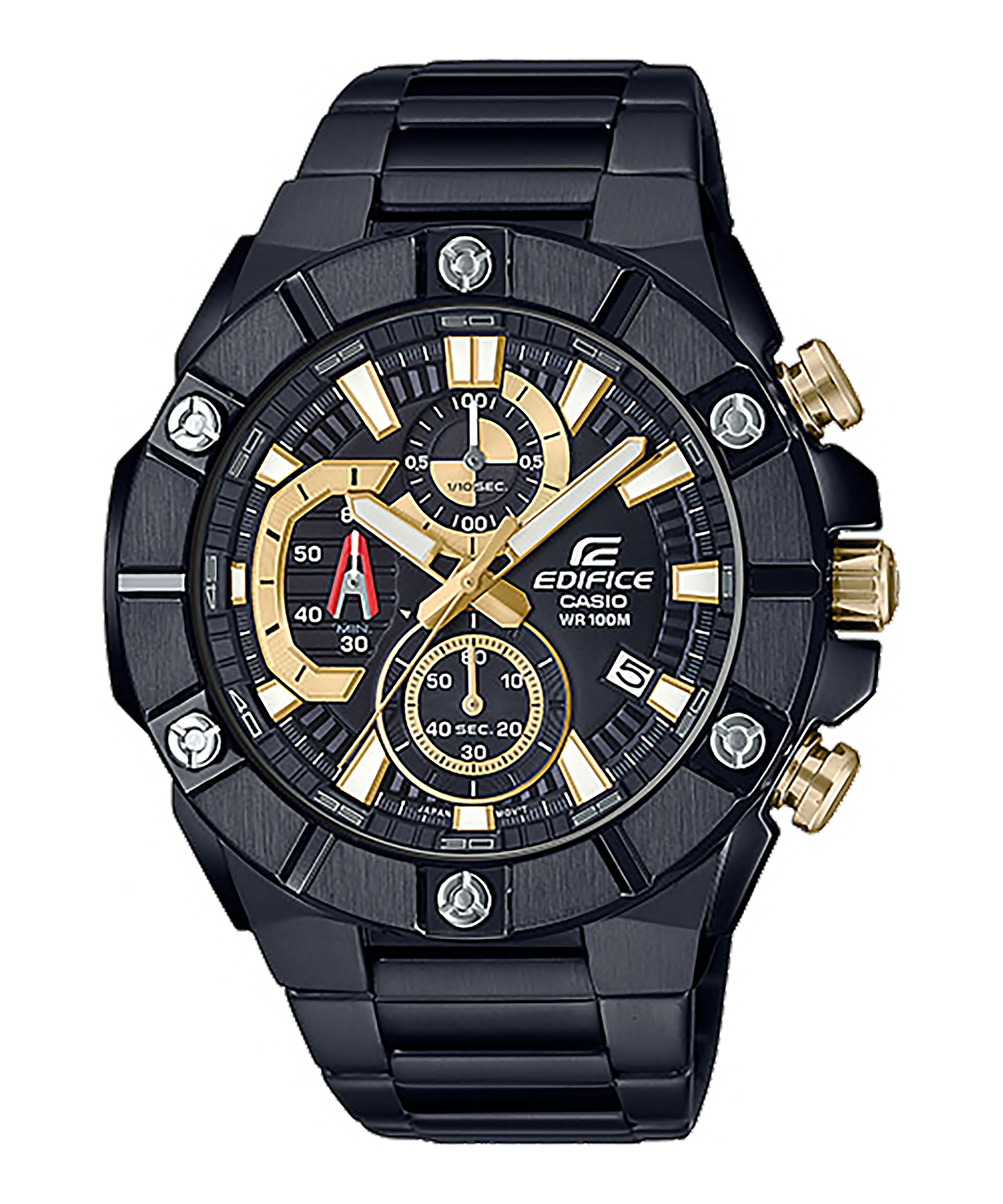 CASIO EDIFICE รุ่น EFR-569DC-1AVUDF สีดำ ทอง สายสแตนเลส สินค้าใหม่ ของแท้ รับประกันศูนย์ CMG