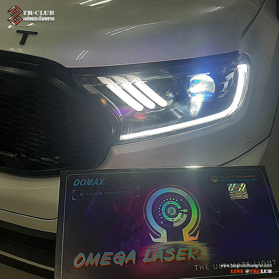 ไฟหน้าโปรเจคเตอร์ LED รุ่น DOMAX OMEGA ( BI LED LASER BEAM ) AOZOOM