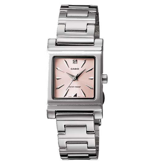 CASIO Standard รุ่น LTP-1237D-4A2DF สีเงิน หน้าปัดชมพู สายสแตนเลส สินค้าของเเท้ รับประกันศูนย์ CMG