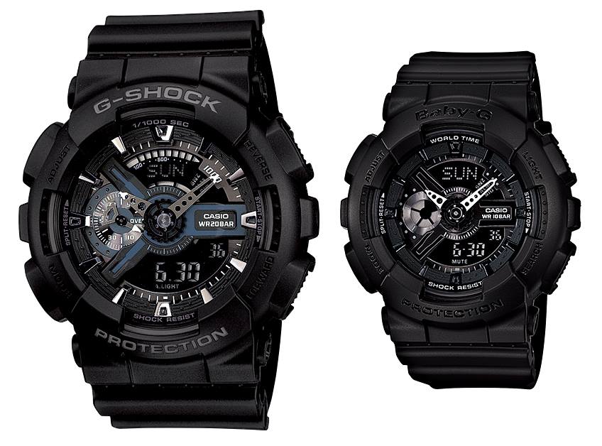 CASIO G-SHOCK รุ่น GA-110-1BDR & CASIO BABY-G รุ่น BA-110BC-1ADR สีดำ สินค้าของเเท้ รับประกันศูนย์ CMG
