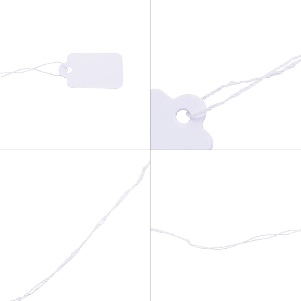 Tag Price ป้ายห้อยของขวัญ ของชำร่วย ป้ายห้อยราคา ป้ายติดราคา กระดาษสีขาวขนาด 23x13mm +เชือกคล้อง แพ็ค 100 อัน