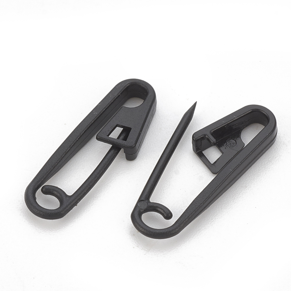 เข็มกลัด ซ่อนปลาย พลาสติก ขนาด 22x7x3mm แพ็ค 100 ชิ้น คละสี Plastic Safety Pins, Mixed Color, 22x7x3mm; Pin: 1mm