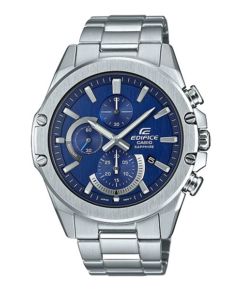CASIO EDIFICE รุ่น EFR-S567D-2AVUDF นาฬิกาข้อมือ สายสแตนเลส สีเงิน จอฟ้า สินค้าใหม่ ของแท้ รับประกันศูนย์ CMG