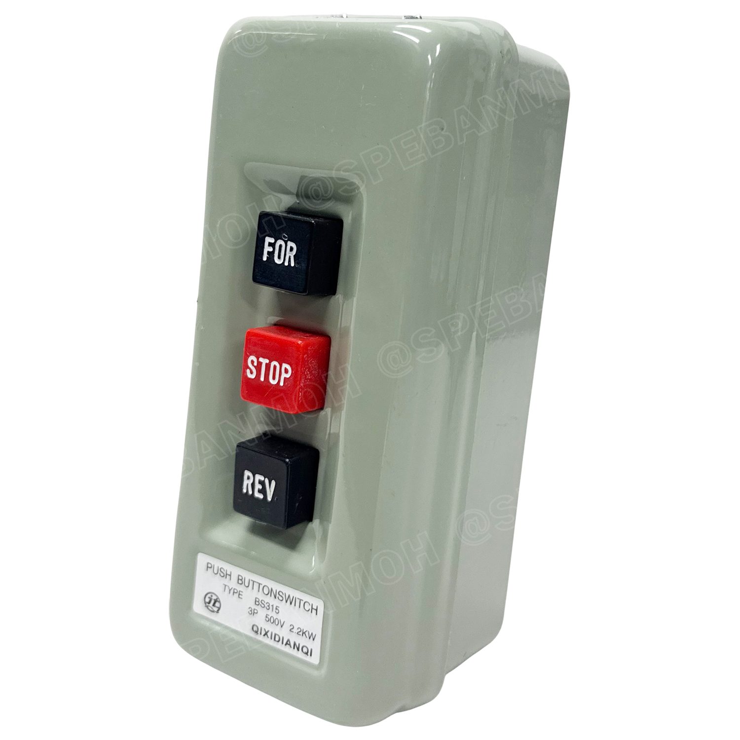 [ 1 ชิ้น ] BS315 สวิทช์ FOR STOP REV Push Button Switch 3P 500V 2.2KW สวิทช์กดจม สวิทช์กดใช้สำหรับแมกเนติก Electric Control Power Reversing 3Phase สวิทช์คอนโทรล Control Switches สวิทช์แมกเนติก BS-315