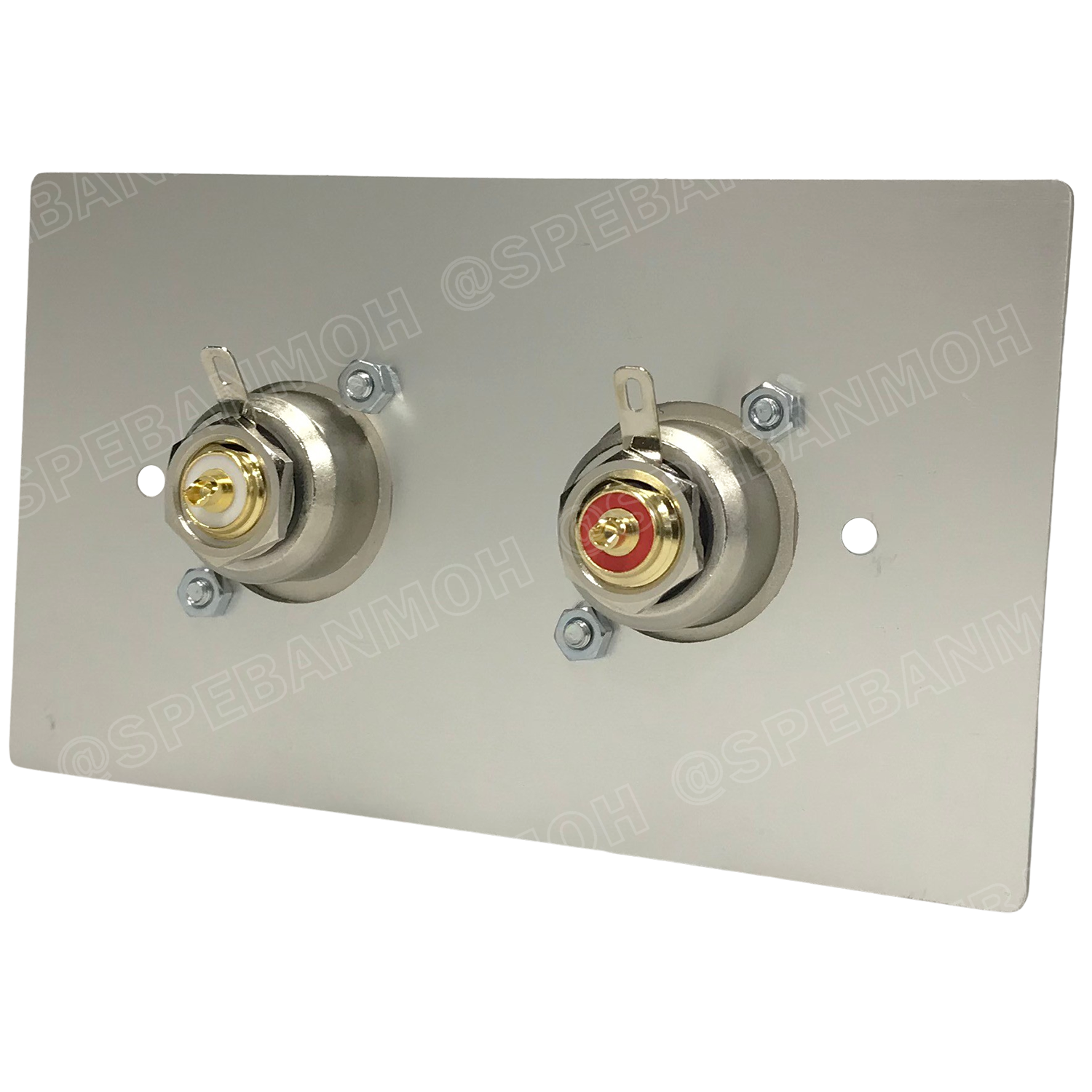 [ 1ชุด ] AMW-RCA-02P ชุดเพลทแอมฟีนอล Amphenol Audio Outlet Panel Aluminium with RCA 2 Port เพลท 2ช่อง RCA เพลทแอมฟินอล คอนเน็คเตอร์ อาร์ซีเอ Amphenol Plate อุปกรณ์เครื่องเสียง Audio Accessories เพลทเครื่องเสียง