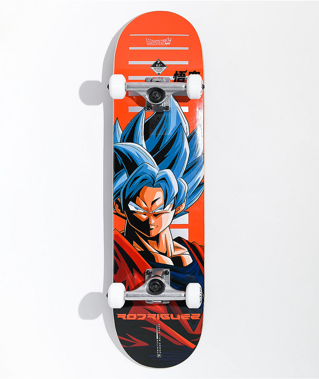 Primitive x Dragon Ball Rodriguez SSG Goku Skateboard Complete 8.0