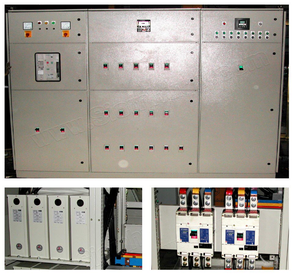 ตู้ MDB เมนเบรกเกอร์ขนาด 2000A ควบคุมออโตเมติกต่างๆ (อุปกรณ์ไฟฟ้า CAPACITOR (ABB), CONTACTOR FOR CAPACITOR (ABB), POWER FACTOR CONTROLLER (ABB), Air circuit Breaker, Watt Hour Meter, CIRCUIT BREAKER (MITSUBISHI), PHASE PROTECTOR (WIP)...,