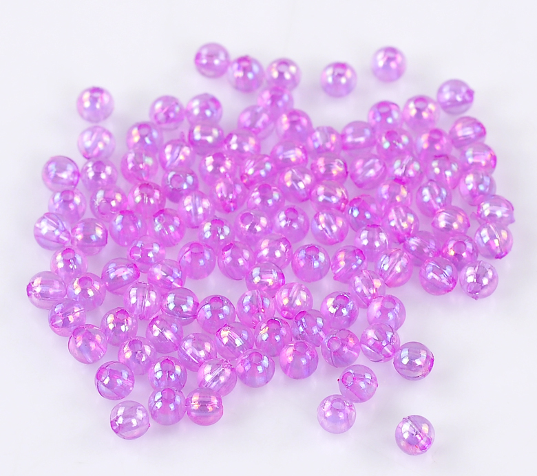 ลูกปัดอะครีลิคสีม่วงขนาด 4mm แพ็ค 2000 เม็ด