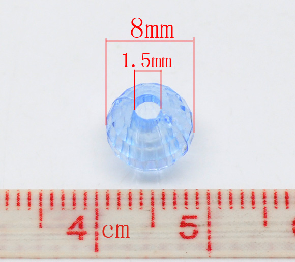 ลูกปัดอะครีลิคกลม คริสตัลสไตล์ ขนาด 8mm แพ็ค 100 เม็ด