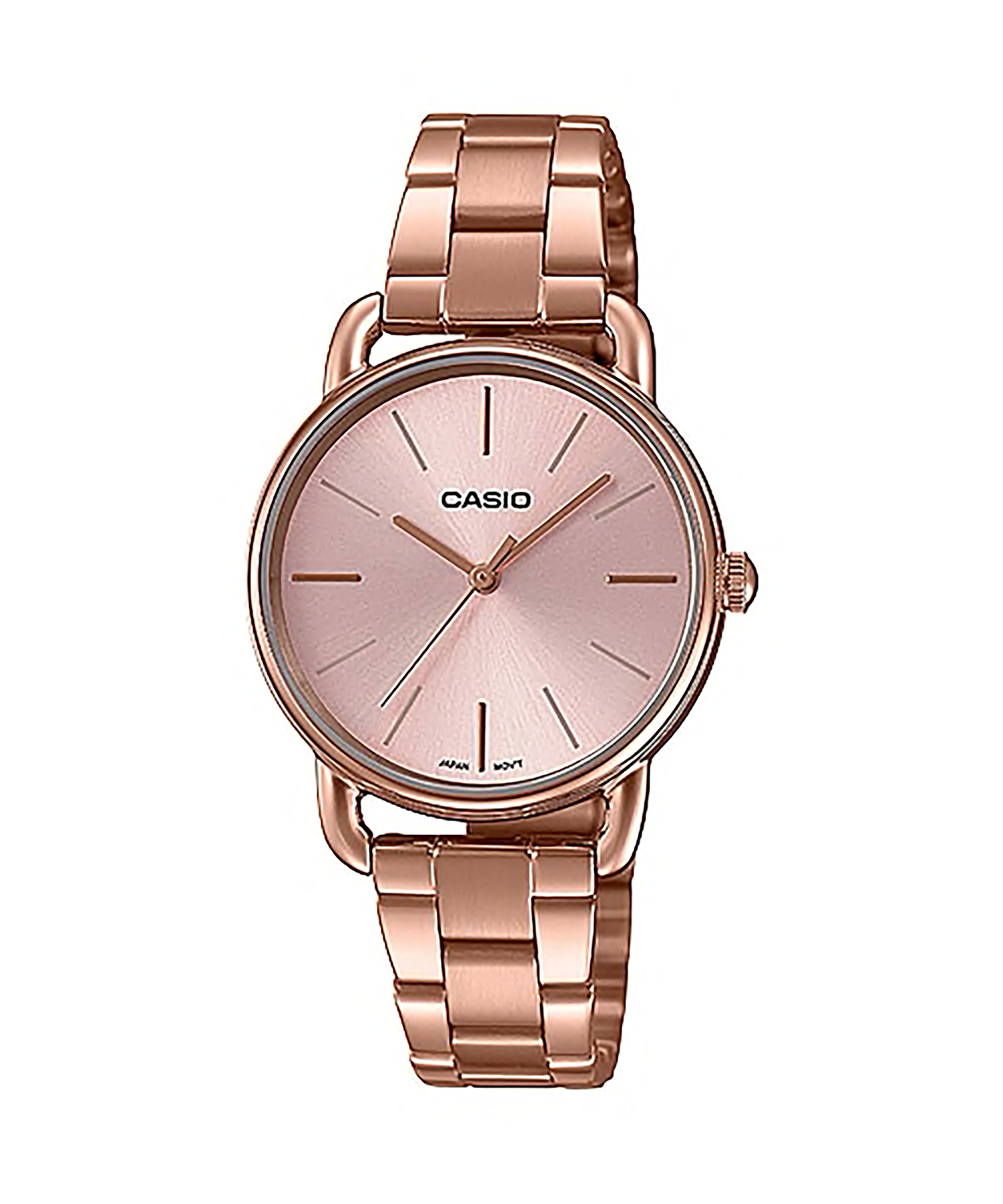 CASIO รุ่น LTP-E412PG-4ADF สีพิงค์โกลด์ PINK GOLD สายสแตนเลส สินค้าใหม่ ของเเท้ รับประกันศูนย์ CMG 1 ปี