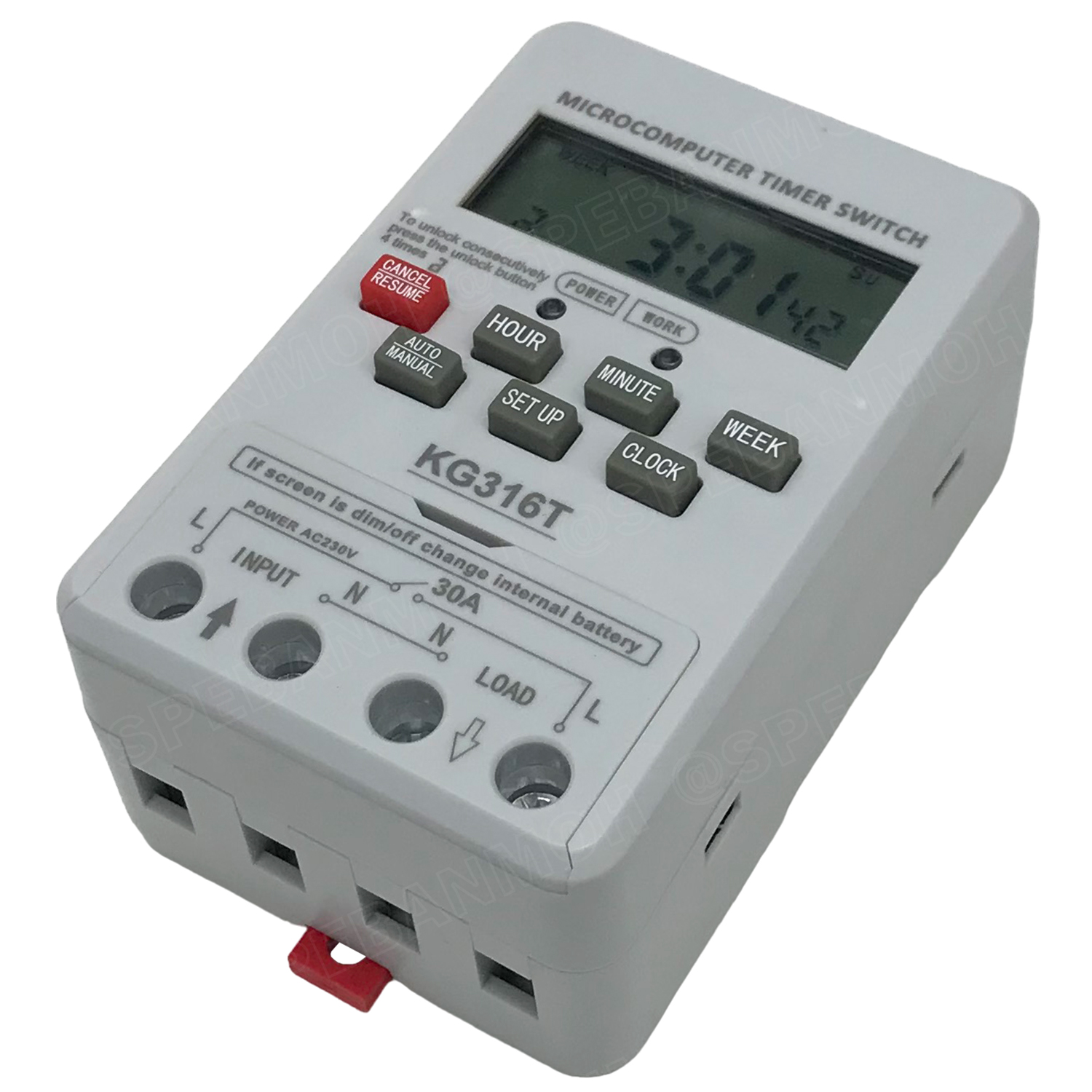 [ 1ชิ้น ] KG316T 220V 30A นาฬิกาตั้งเวลาเปิดปิด ดิจิตอล Digital Timer 220VAC 30A ไทม์เมอร์ 30แอมป์ Timer Switch นาฬิกา เครื่องตั้งเวลา เปิด-ปิด อุปกรณ์ไฟฟ้า อัตโนมัติ 17program On17 OFF17 นาฬิกาอัตโนมัติ ดิจิตอลไทม์เมอร์ ไฟบ้าน สำหรับสั่งเปิดปิดเครื่องใช้