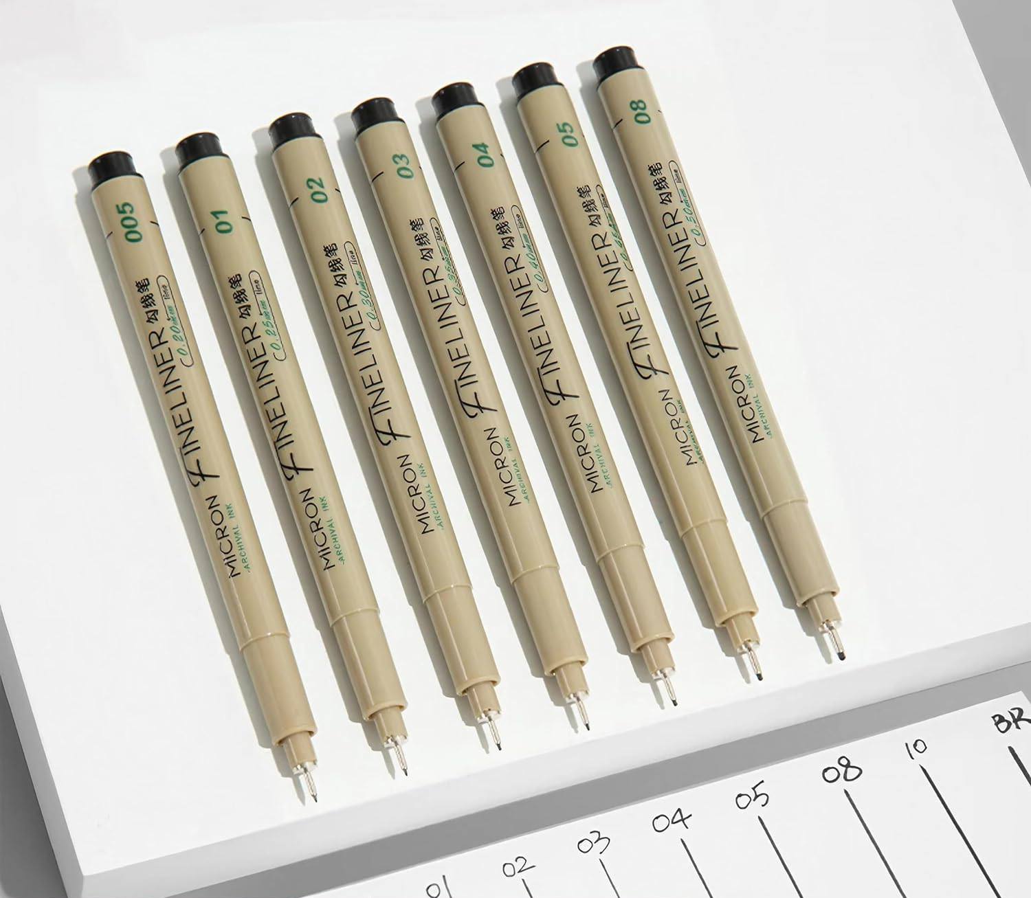 ปากกาตัดเส้น ปากกาหมึกซึม หัวเข็ม หัวพู่กัน M&G FINELINER