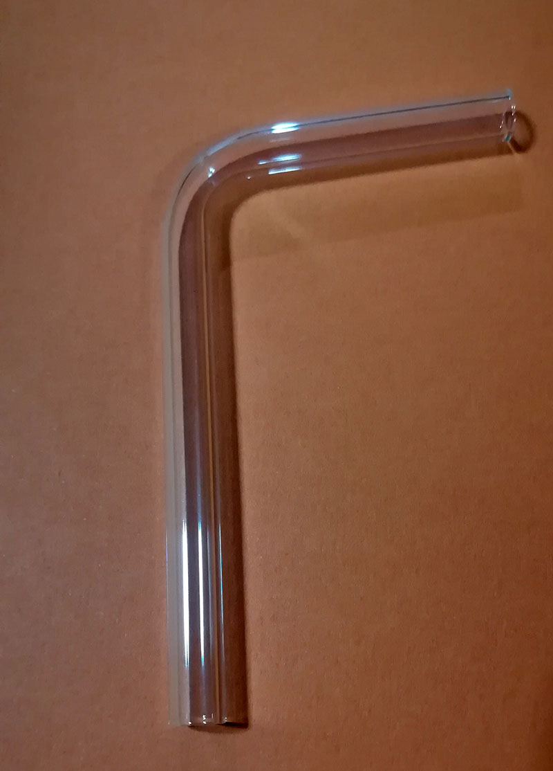 หลอดแก้วนำก๊าซ รูปตัว L ขนาด 10 CM.