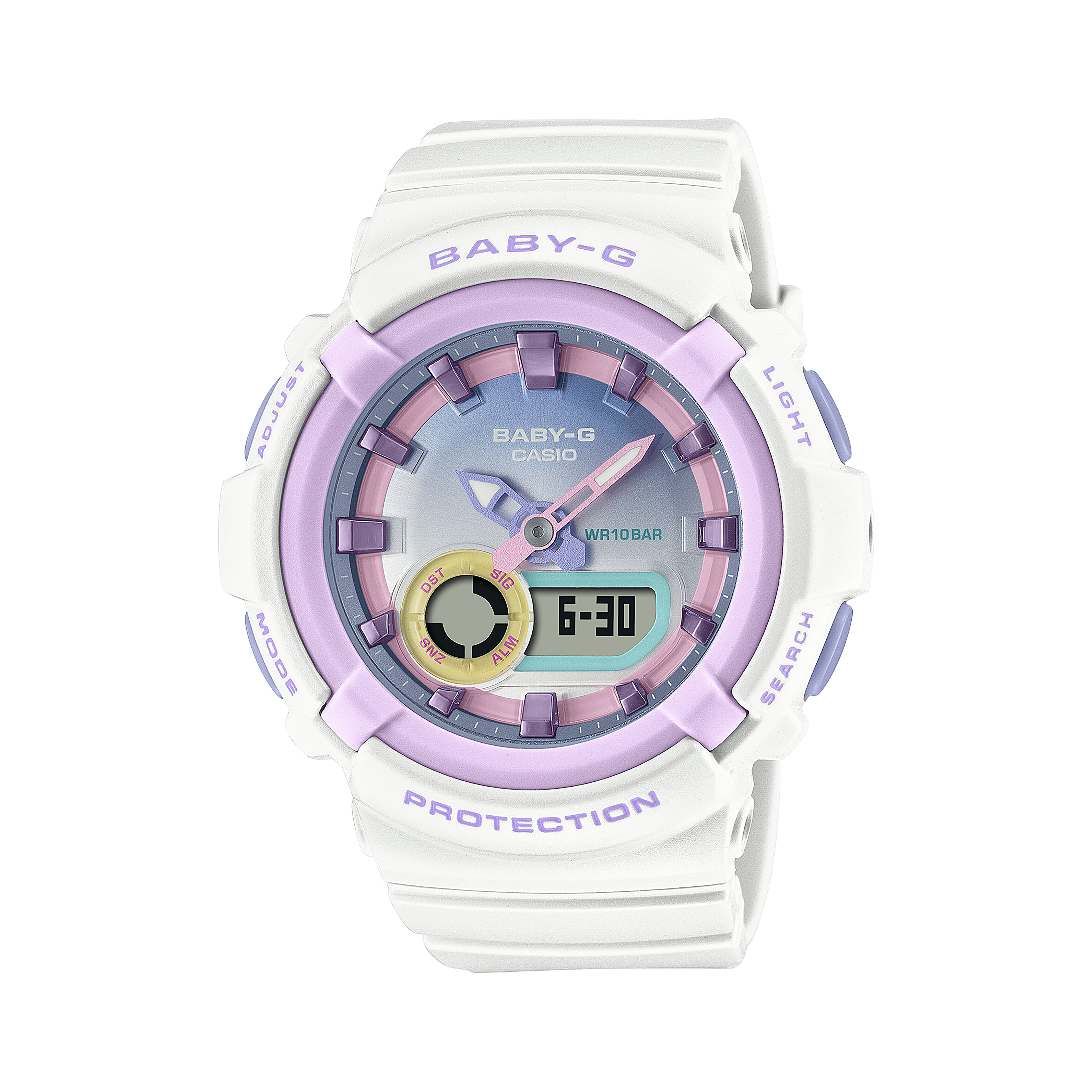 BABY-G ของแท้ CMG เครื่องศูนย์ รุ่น BGA-280PM-7ADR สีขาว ชมพู รับประกันศูนย์ CMG 1 ปี