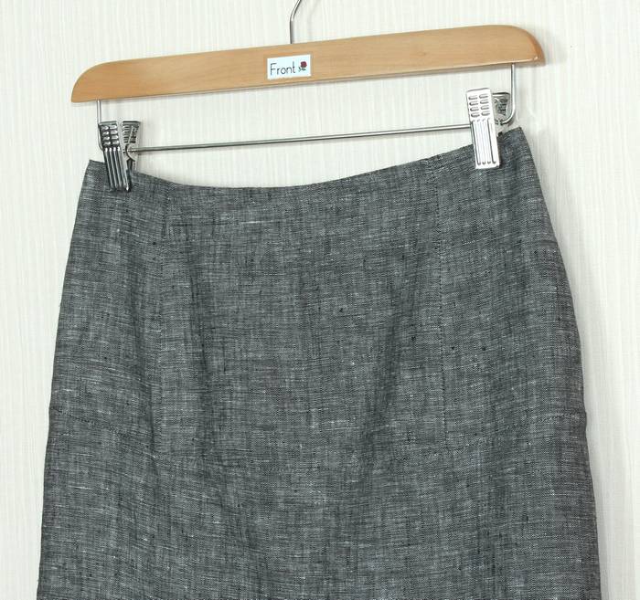 SK-247 กระโปรงแฟชั่น&ทำงาน ทรงย้วย ผ้าลินินญี่ปุ่นเชมเบ้โทนดำ มีลายในตัว