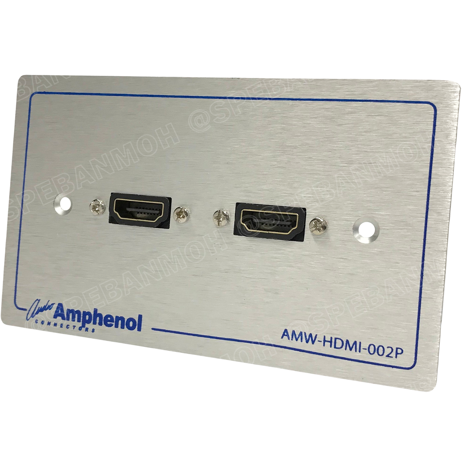 [ 1ชุด ] AMW-HDMI-02PR ชุดเพลทแอมฟีนอล Amphenol Audio / Video Outlet Panel for HDMI 2 Port with Connector Adaptor Right Angle เพลท 2ช่อง HDMI แบบงอ เพลทแอมฟินอล คอนเน็คเตอร์ เอชดีเอ็มไอ Amphenol Plate อุปกรณ์เครื่องเสียง Audio Accessories เพลทเครื่องเสียง