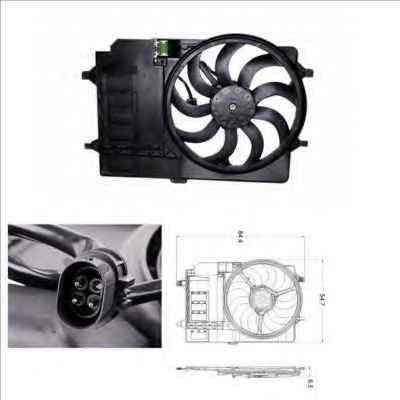 พัดลมไฟฟ้าหรือพัดลมหม้อน้ำ รุ่น1ปลั๊กMINI COOPER R50, R52, R53 (17117541092) /Behr