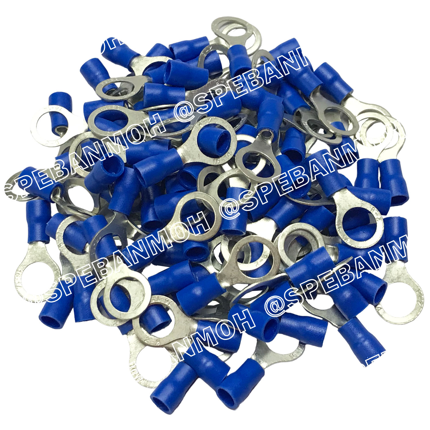 [ 100 ตัว/ถุง ] RV2-10 สำหรับสาย 1.5-2.5 sq.mm 16-14AWG หางปลากลม หางปลาหุ้มฉนวน เทอร์มินอล หางปลาย้ำสายไฟ หางปลา หางปลากลมหุ้ม หางปลาแฉก Terminal Crimping หางปลา กลมหุ้ม หางปลาต่อสาย ขั้วต่อสายไฟ หางปลาวง หางปลา RV Spade Terminal หางปลากลมหุ้มฉนวน