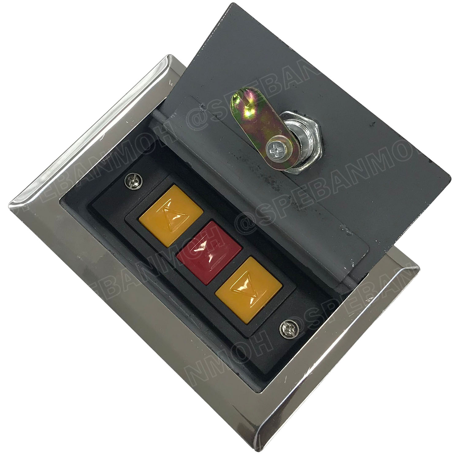 [ 1 ชิ้น ] PBS-3 Electric Roller Shutter Garage Door Switch Up Down Stop กล่องสวิทซ์ประตูม้วน ระบบมอเตอร์ แบบฝัง 3A 600Vac สวิตช์ประตูม้วนพร้อมกล่อง+ลูกกุญแจ เปิด-หยุด-ปิด