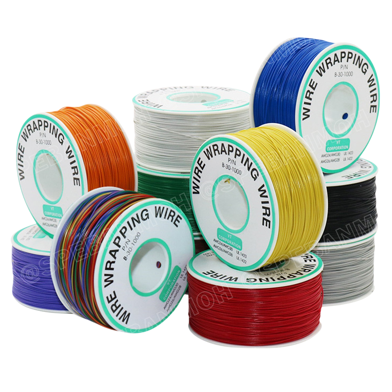 [ 1 ม้วน/230เมตร ] HKSL-30-230 สายไฟเดี่ยว แกนแข็ง 30AWG 80°C 300V UL1423 Hook Up Wire สายจั๊ม โฟโต้บอร์ด UL 1423 สายจั๊มเบรดบอร์ด สายเดี่ยวแกนแข็ง สายวายริ่ง แกนเดี่ยว 30 AWG 0.050 sq mm