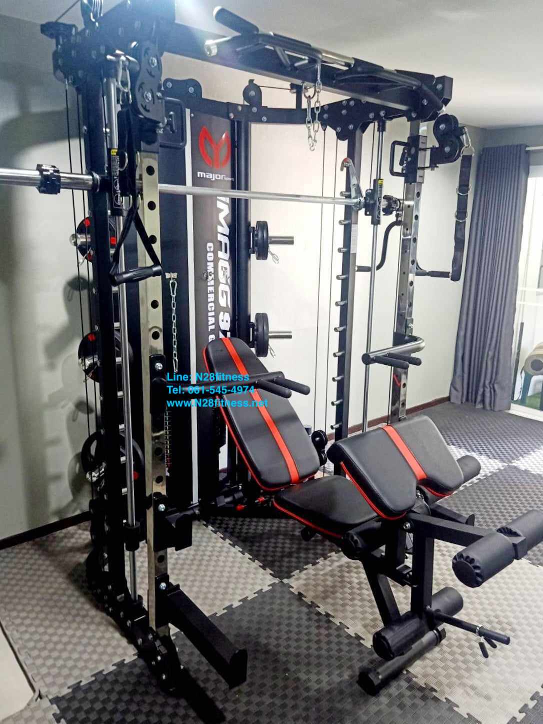 สมิทแมชชีน Smith Machine Imagg97 + ม้านั่งms-825 + แผ่นน้ำหนัก 50 kg