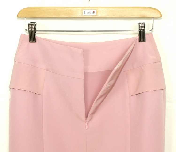 SK-166 กระโปรงแฟชั่น&ทำงาน ทรงสอบ ผ้า HIGH TWICH สีชมพูอมม่วง