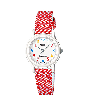 Casio รุ่น LQ-139LB-4BDF สีแดง ลายสก็อต สายผ้า เรือนเล็ก สินค้าของเเท้
