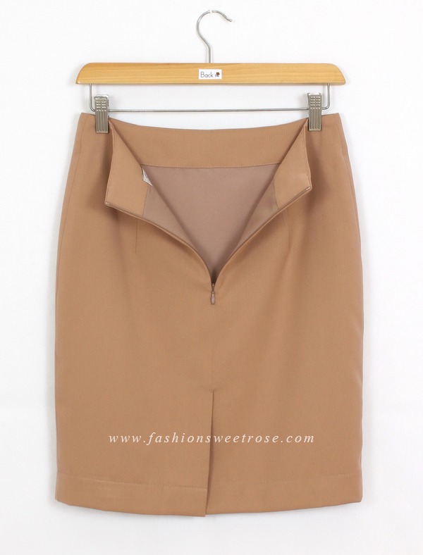 SK-401 กระโปรงแฟชั่น&ทำงาน ทรงดินสอ ผ้าโพลีเอสเตอร์สี Portrait Tone (Earth Tones)