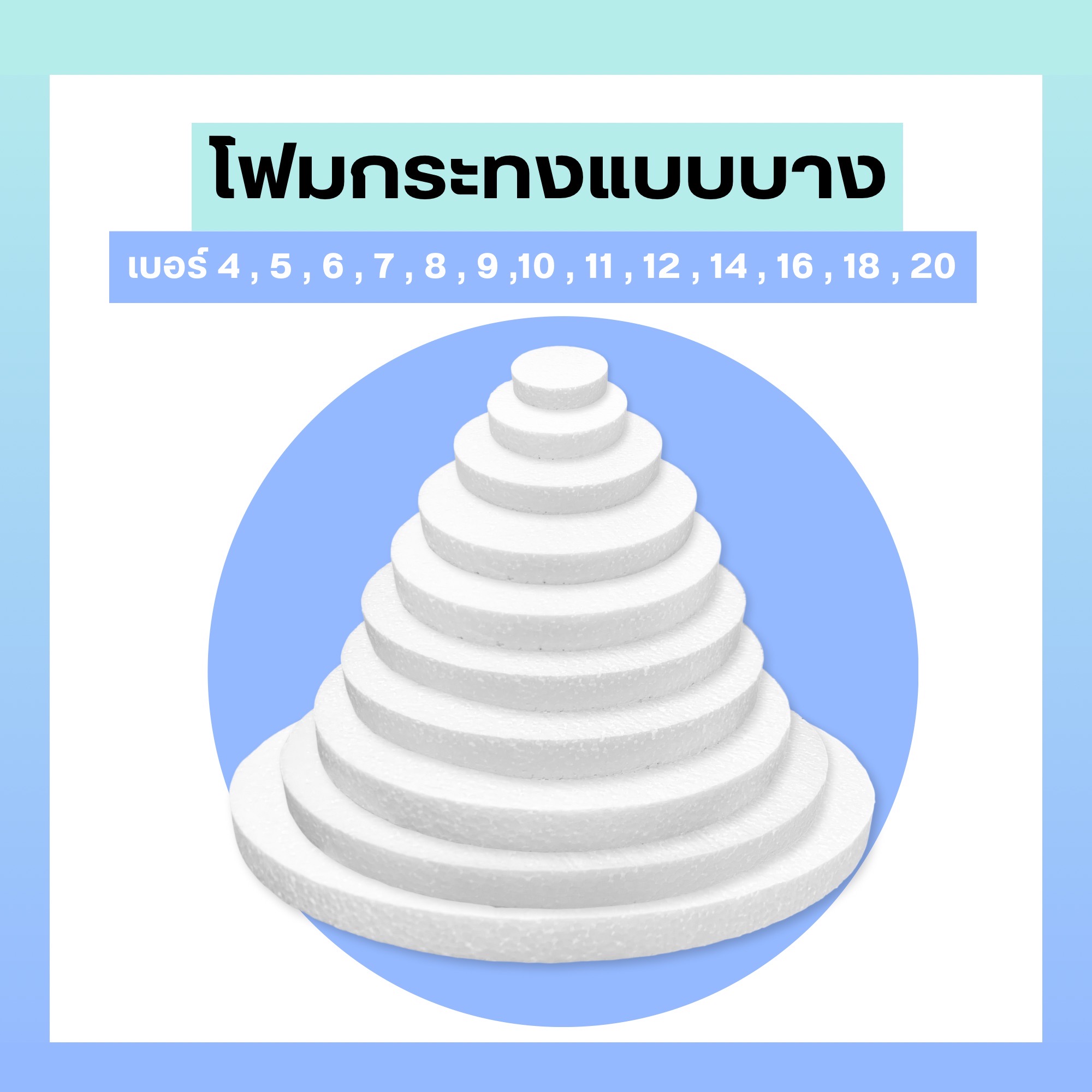 โฟมกลม โฟมกระทง หนา 1 นิ้ว