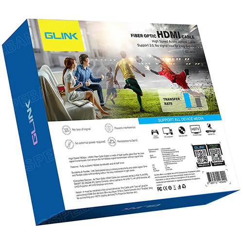 [ 1เส้น ] GL-403-30M สาย HDMI Fiber Optic ความยาว 30m Glink สายต่อสัญญาณ TV รองรับ 4K 60HZ HDMI 2.0 Glink เอชดีเอ็มไอ High Speed Active Optical Cable Support 2.0 สายสัญญาณภาพ และเสียง Banwidth 18Gbps รองรับ 4K HDMI Cable For TV