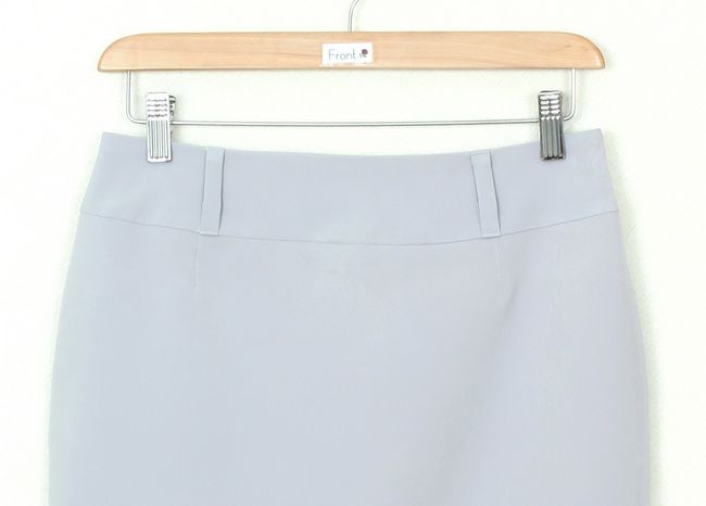 กระโปรงแฟชั่น&ทำงาน กระโปรงสอบ ผ้าไหมอิตาลีสีเทา ชายกระโปรงตีเกร็ดแต่งด้วกระดุม / SK-286