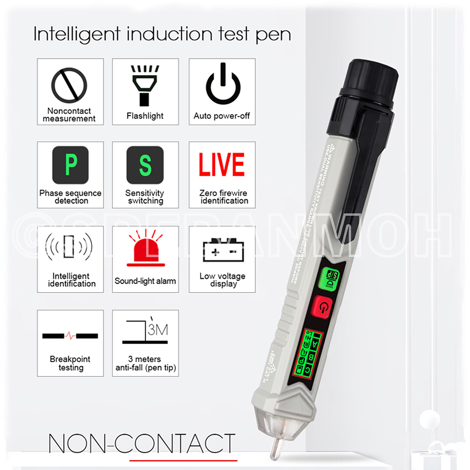 [ 1ชิ้น ] ET8901 ปากกาเช็คไฟ Voltage Alert ไขควงวัดไฟนอกสาย วัดไฟมีเสียง ปากกาวัดไฟ วัดไฟรั่ว AC Voltage Detectors ปากกาวัดไฟ non-contact AC voltage detectors ปากกาเช็คไฟ ไขควงเช็คไฟ ไขควงทดสอบไฟ
