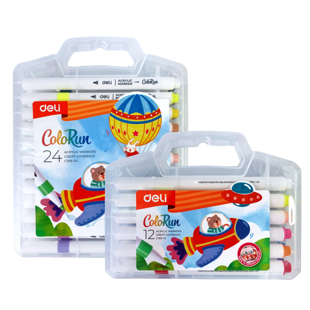 ปากกาอะคริลิค ปากกาสีอะคริลิค ปากกามาร์คเกอร์ Deli Colorun C189 12 สี / 24 สี