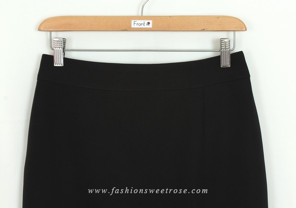 SK-445 กระโปรงแฟชั่น-ทำงาน ทรงสอบ ผ้า Double Twist สีดำ