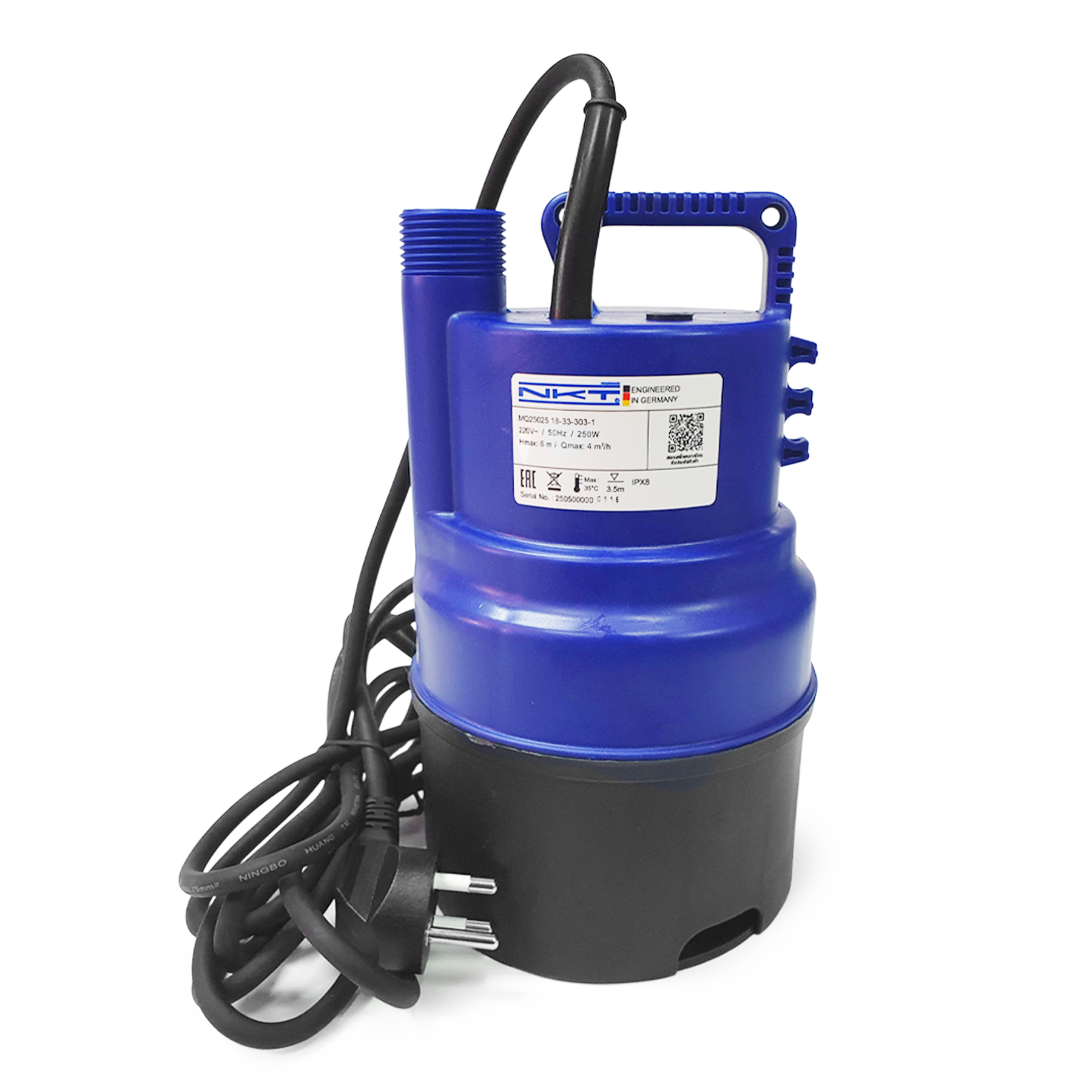 NKT ปั๊มแช่ ไดโว่ 250W ท่อ 1นิ้ว สำหรับดูดน้ำสะอาด รุ่น MQ25025 (K101,SP-100,WSP-105S)