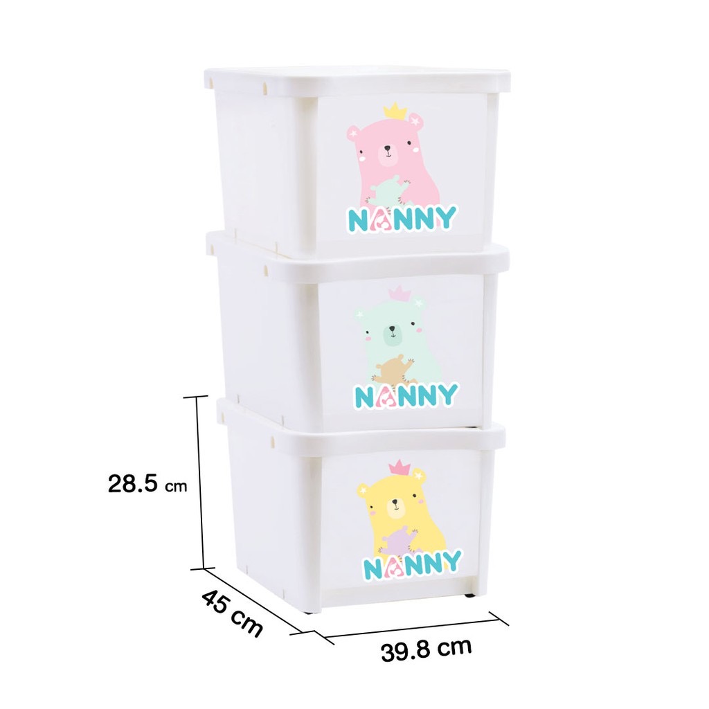 NANNYกล่องเก็บของฝาหน้า3ช่อง