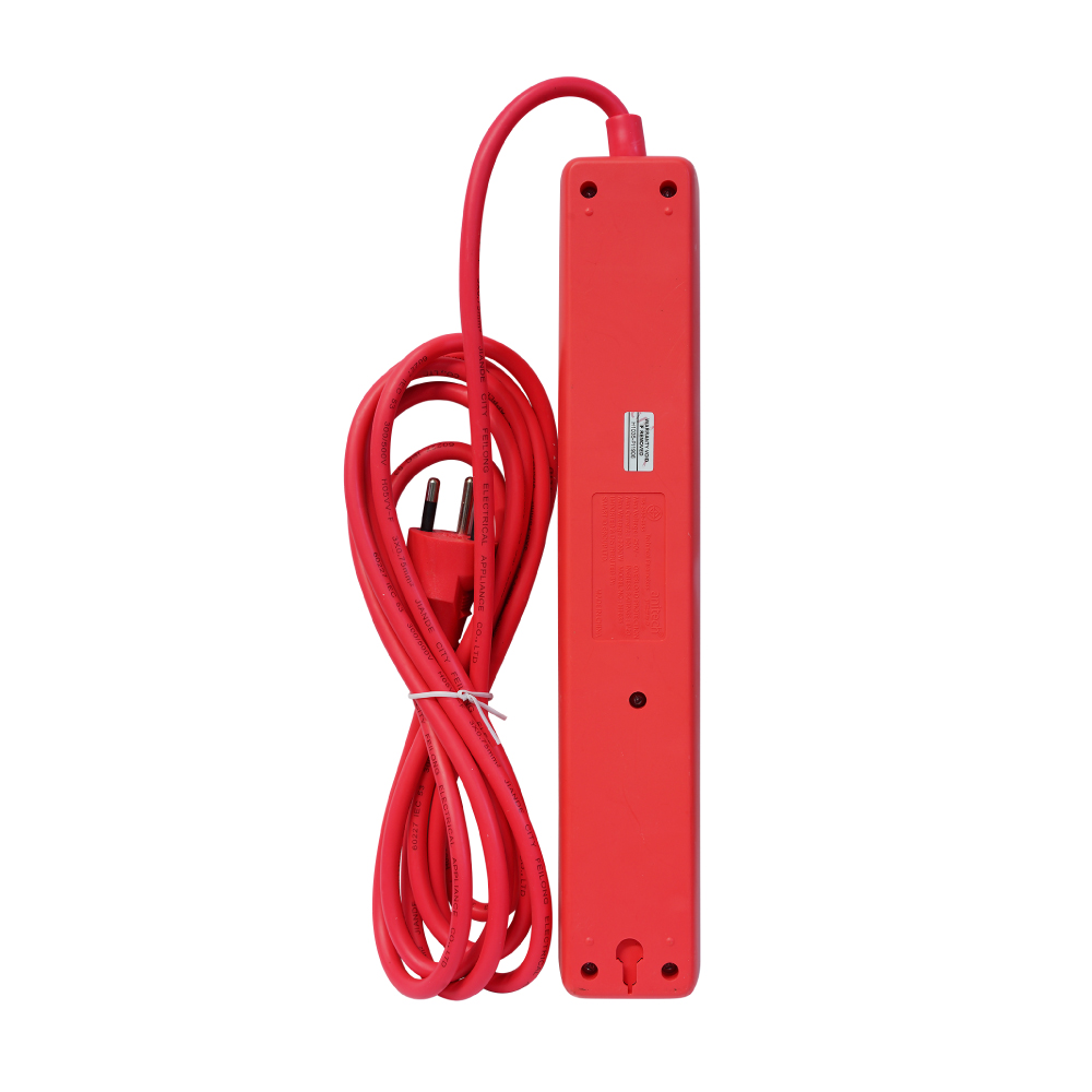 ANITECH รางปลั๊กไฟ 5 ช่อง 1 สวิตซ์ สีชมพู รุ่น H1035-PI ปลั๊กไฟมาตรฐาน มอก.